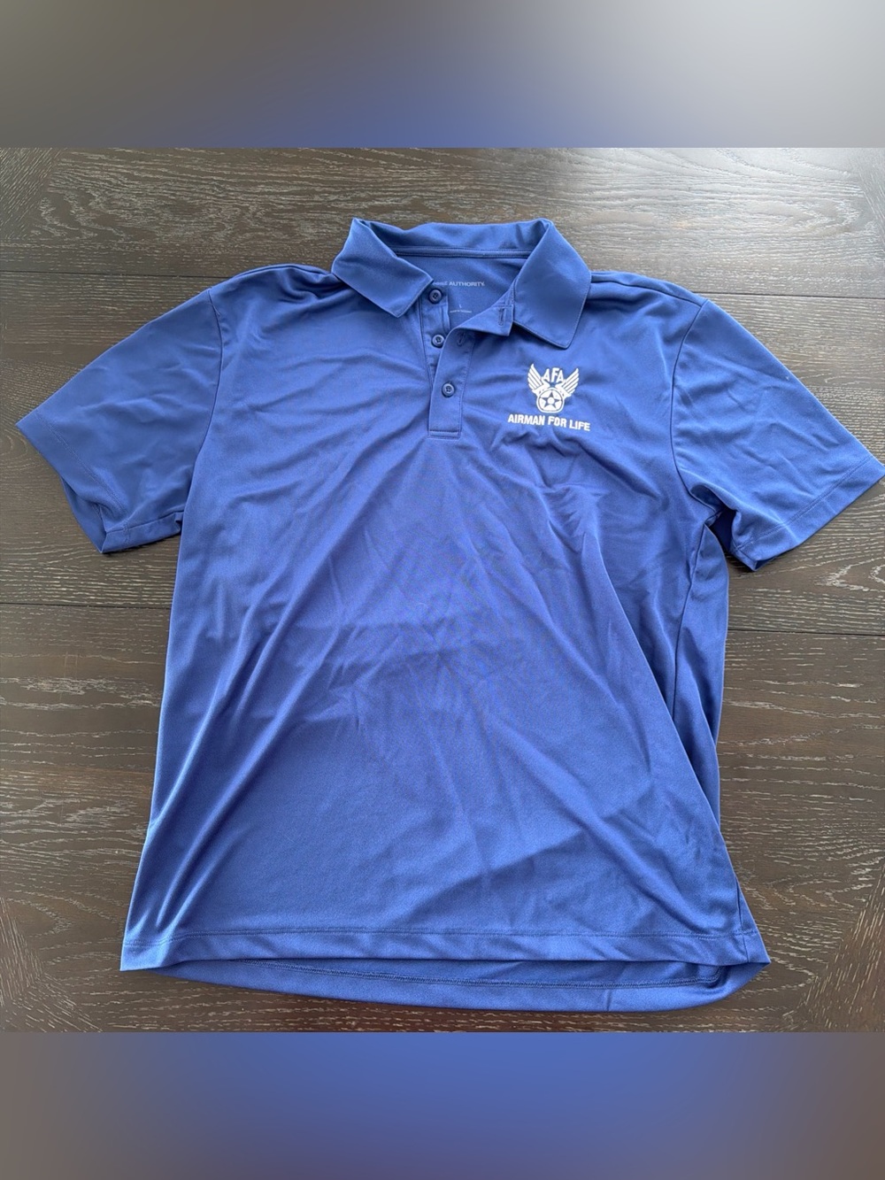 Port Authority Airman For Life Royal Blue Polo with Embroidered Crest